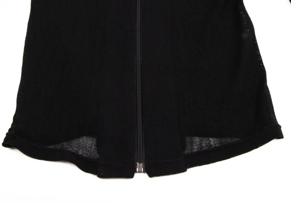 ジャンポールゴルチエ ファムJean Paul GAULTIER FEMME リングデザインメッシュジップニット 黒40 K-134777_010