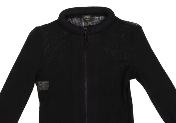 ジャンポールゴルチエ ファムJean Paul GAULTIER FEMME リングデザインメッシュジップニット 黒40 K-134777_003