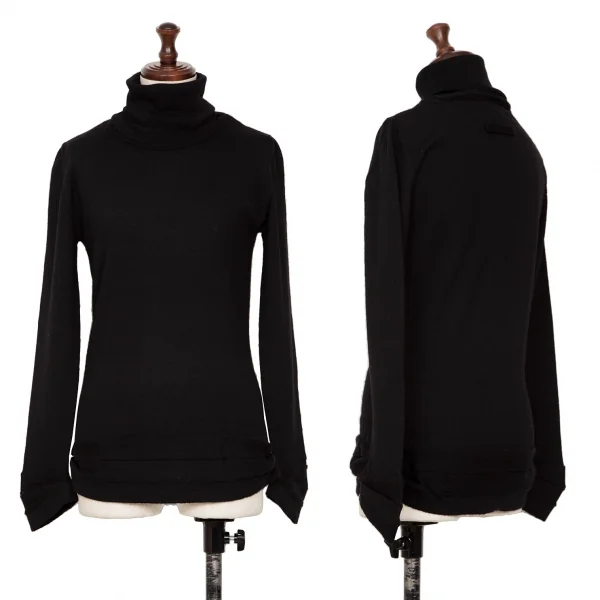 Jean Paul GAULTIER CLASSIQUE Tuck Design Turtle Neck Knit Black 40 K-134797_001