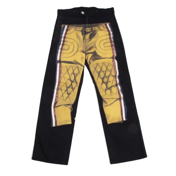 GAULTIER JEAN'S Biker Pants Printed Pants Navy,Yellow 48 K-134810_001