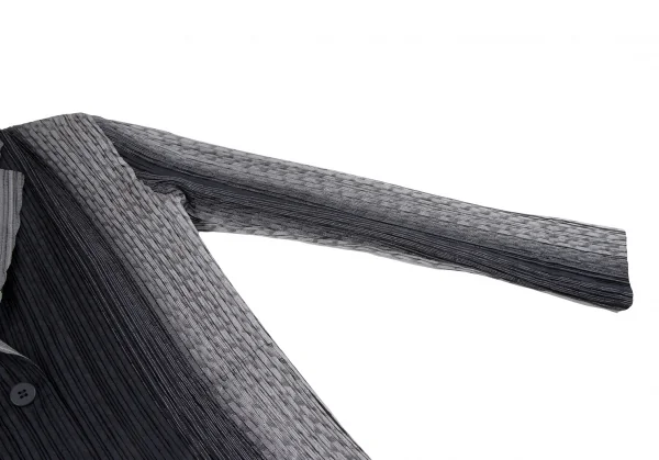イッセイミヤケ フェットISSEY MIYAKE FETE A.POC INSIDE グラデーションプリーツリバーシブルジャケット 紺黒グレー2 K-134858_006