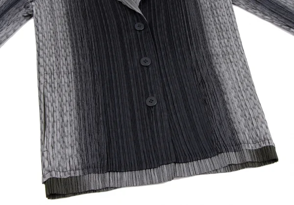イッセイミヤケ フェットISSEY MIYAKE FETE A.POC INSIDE グラデーションプリーツリバーシブルジャケット 紺黒グレー2 K-134858_008