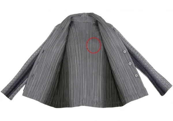 イッセイミヤケ フェットISSEY MIYAKE FETE A.POC INSIDE グラデーションプリーツリバーシブルジャケット 紺黒グレー2 K-134858_010