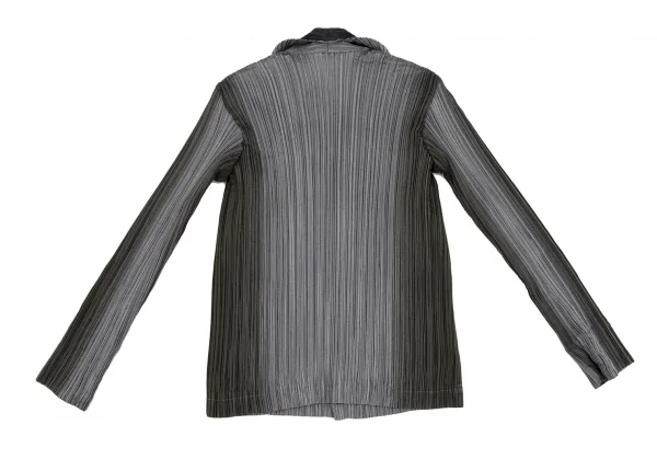イッセイミヤケ フェットISSEY MIYAKE FETE A.POC INSIDE グラデーションプリーツリバーシブルジャケット 紺黒グレー2 K-134858_013