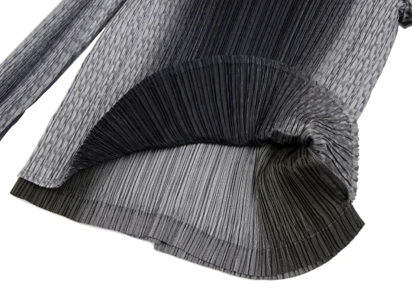 イッセイミヤケ フェットISSEY MIYAKE FETE A.POC INSIDE グラデーションプリーツリバーシブルジャケット 紺黒グレー2 K-134858_015