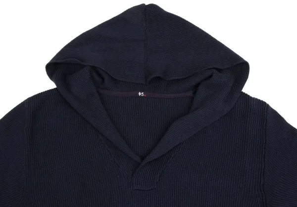 45R Cotton Hoodie V Neck Knit Sweater K-134867_006