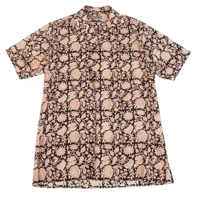 Yohji Yamamoto POUR HOMME Floral Printed Short Sleeve Shirt