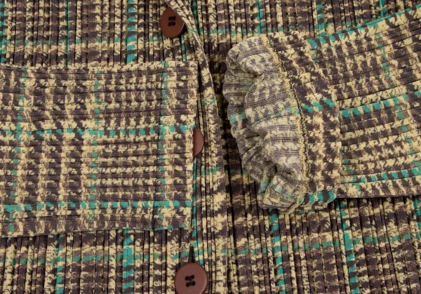 PLEATS PLEASE Tweed Printed Jacket & Tuck Skirt K-134917_007