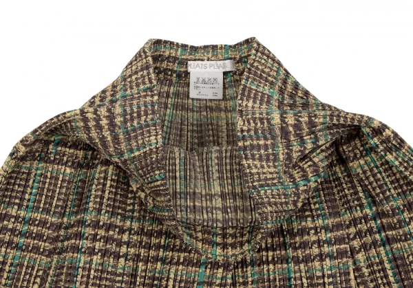 PLEATS PLEASE Tweed Printed Jacket & Tuck Skirt K-134917_014