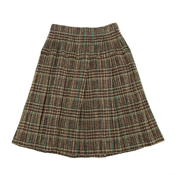 プリーツプリーズPLEATS PLEASE ツイード転写プリントスーツ 黄茶緑3 K-134917_012