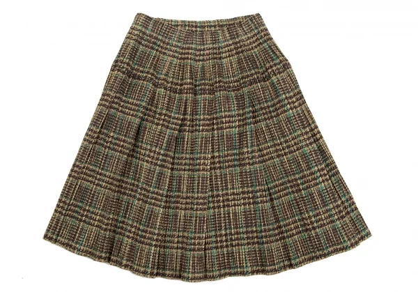 プリーツプリーズPLEATS PLEASE ツイード転写プリントスーツ 黄茶緑3 K-134917_017