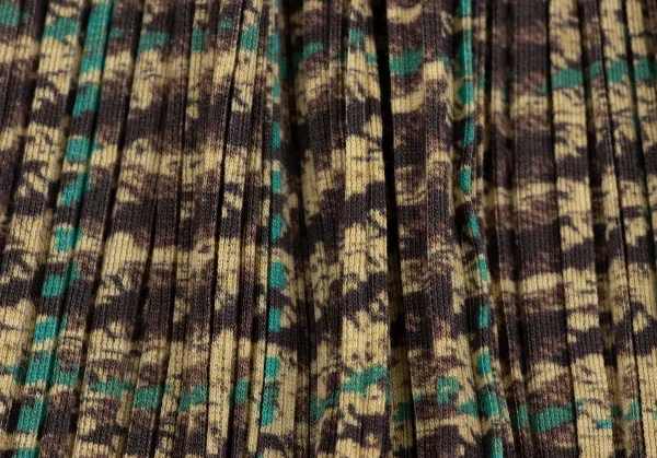 プリーツプリーズPLEATS PLEASE ツイード転写プリントスーツ 黄茶緑3 K-134917_019