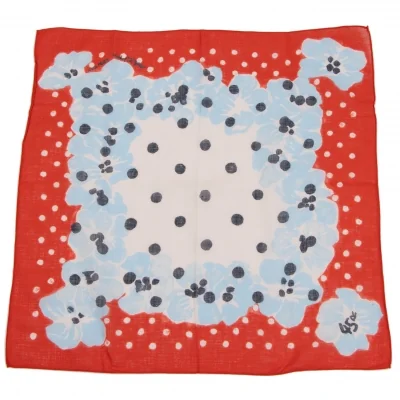 45R Dyed Floral Dot Pattern Handkerchief