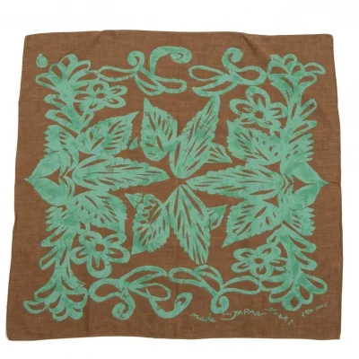 45R Dyed Leaf Pattern Handkerchief