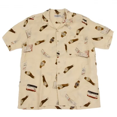 Papas ISLAND Watch Printed Linen Short Sleeve Shirt