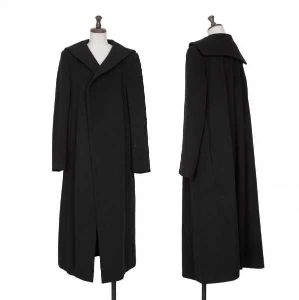 COMME des GARCONS Wool Lining Floral Pattern Coat Black S-M K-134986_001