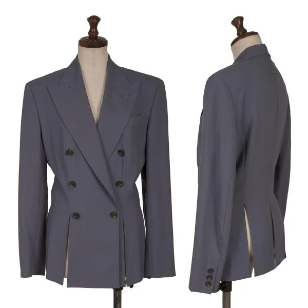 ジャンポールゴルチエファムJean Paul GAULTIER FEMME ウールスリットセットアップスーツ ブルーグレー40 K-134996_002
