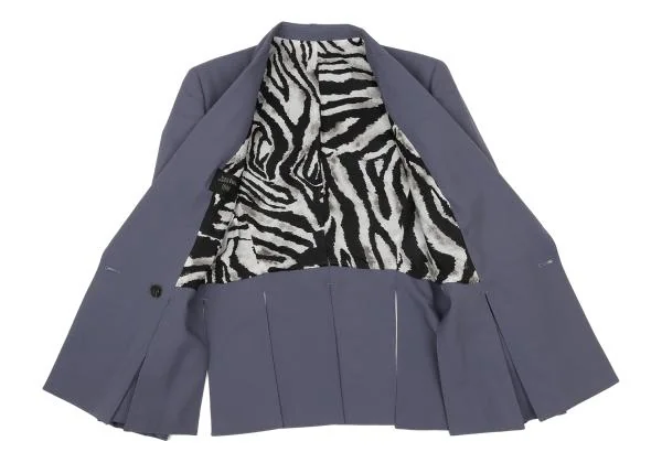 ジャンポールゴルチエファムJean Paul GAULTIER FEMME ウールスリットセットアップスーツ ブルーグレー40 K-134996_007