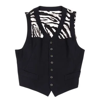 Jean Paul GAULTIER HOMME Wool Nylon Back Animal Printed Gilet Vest