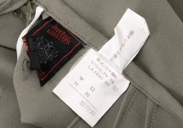 ジャンポールゴルチエクラシックJean Paul GAULTIER CLASSIQUE ウールギャバワイドパンツ グレージュ40 K-135028_012
