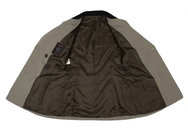 ジャンポールゴルチエクラシックJean Paul GAULTIER CLASSIQUE ウールギャバチェッカーデザインセットアップスーツ グレージュ黒40 K-135029_010