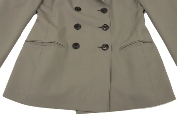 ジャンポールゴルチエクラシックJean Paul GAULTIER CLASSIQUE ウールギャバチェッカーデザインセットアップスーツ グレージュ黒40 K-135029_009