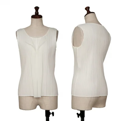 PLEATS PLEASE Mesh Switching Sleeveless Shirt