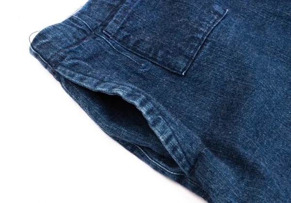 45rpm コットン裾タックデニムスカート インディゴブルー3 (K