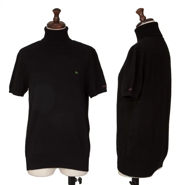 Mademoiselle NON NON Cashmere Point Embroidery Knit Sweater Black 38M K-135063_001