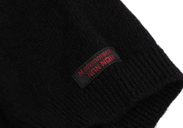 マドモアゼルノンノンMademoiselle NON NON カシミヤワンポイント刺繍タートル半袖ニット 黒38M 【レディース】 マドモアゼルノンノンMademoiselle NON NON カシミヤワン