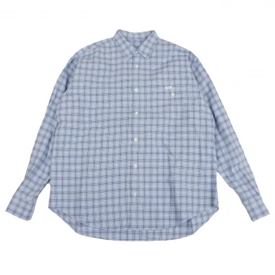 Papas Check Stitch Faux Pocket Design Long Sleeve Shirt