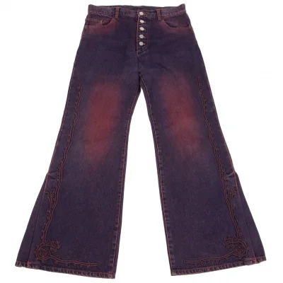 Jean Paul GAULTIER Decoration Over Dyed Flare Slit Jeans