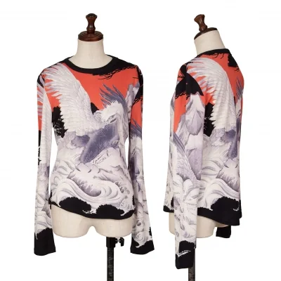 Jean Paul GAULTIER FEMME Hawk Printed Japanese Pattern T Shirt