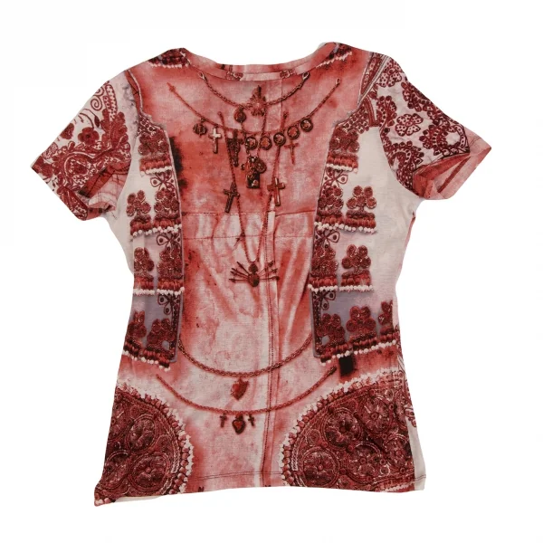 Jean Paul GAULTIER FEMME Accessory Transfer T Shirt Red,White 40 K-135110_001