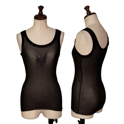 Jean Paul GAULTIER SOLEIL Logo Printed Mesh Sleeveless Shirt