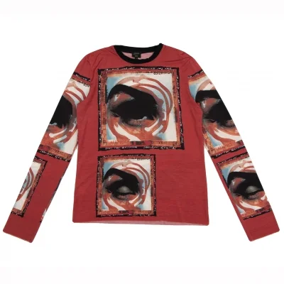 Jean Paul GAULTIER HOMME Mesh Neck Art Printed T Shirt