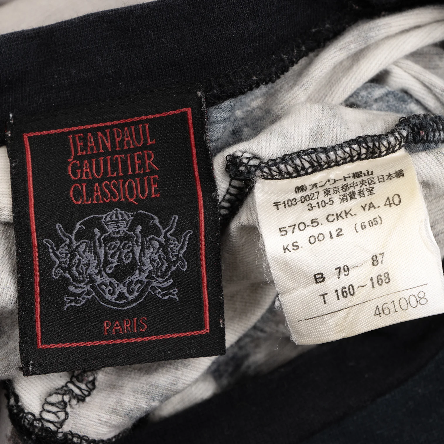 JEAN PAUL GAULTIER CLASSIQUE 黒 カットソー ジャンポールゴルチエ クラシックJean Paul GAULTIER CLASSIQUE