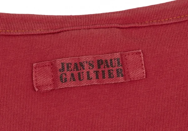 ジーンズポールゴルチエJean's Paul GAULTIER フロッキープリントメタリックロゴカットソー 赤M K-135158_012