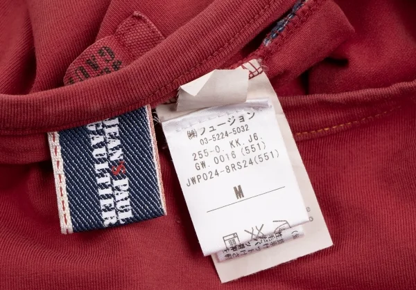 ジーンズポールゴルチエJean's Paul GAULTIER フロッキープリントメタリックロゴカットソー 赤M K-135158_015