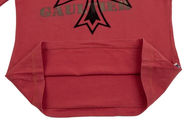 ジーンズポールゴルチエJean's Paul GAULTIER フロッキープリントメタリックロゴカットソー 赤M K-135158_009