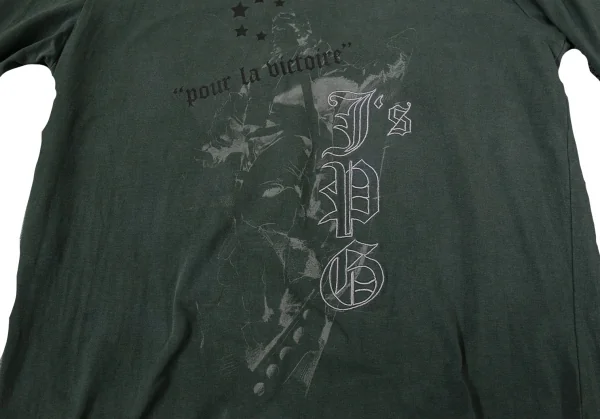ジーンズポールゴルチエJean's Paul GAULTIER ロゴ刺繍プリントカットソー 深緑M K-135159_011