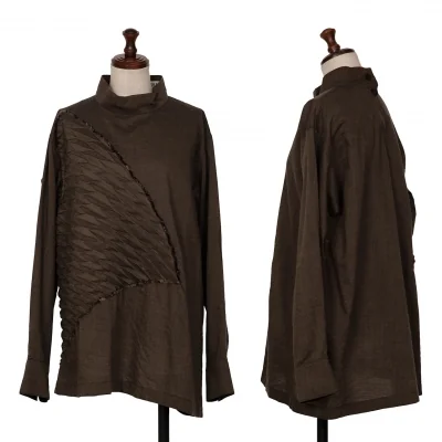 ISSEY MIYAKE Pleated Switching Long Sleeve Shirt