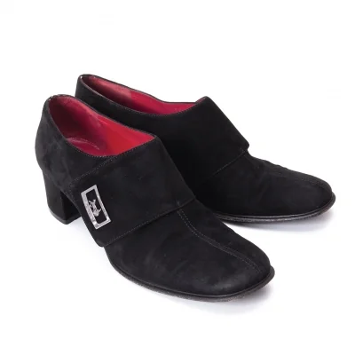 CELINE Suede Strap Heel Shoes