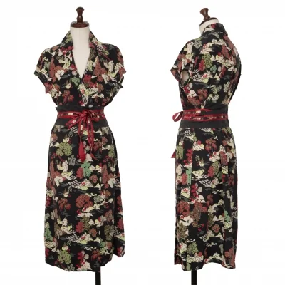 KENZO JUNGLE Silk Printed Sleeveless Belt Dress