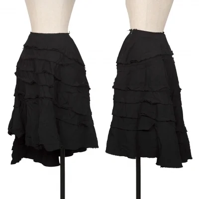 2025セール コムデギャルソンCOMME des GARCONS ポリ断ち切りフリルフレア スカート