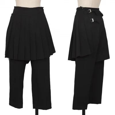 COMME des GARCONS Wool Gabardine Pleated Wrap Skirt Pants