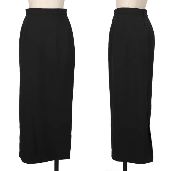 COMME des GARCONS Wool Gabardine Side Slit Skirt Black M K-135269_001