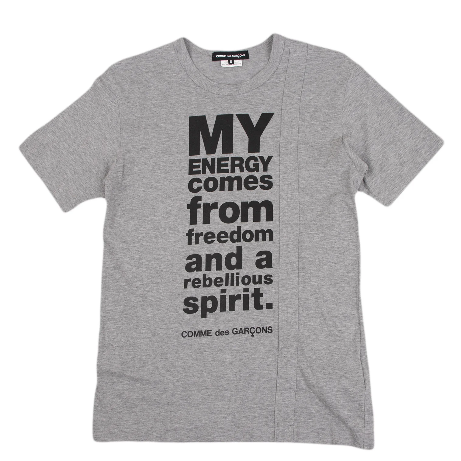 COMME des GARCONS Message Printed T Shirt Grey S (K-135278)