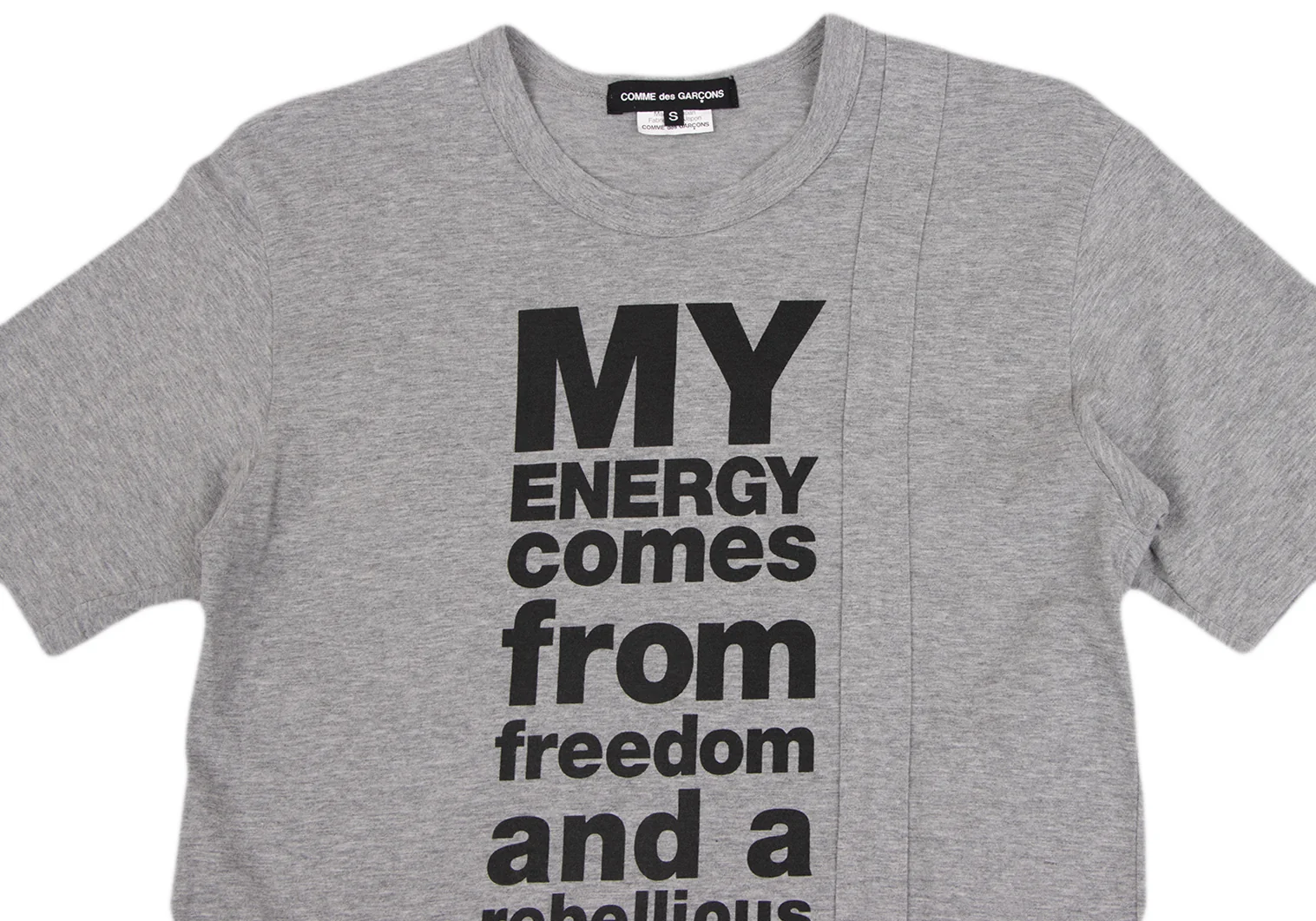 COMME des GARCONS Message Printed T Shirt Grey S (K-135278)