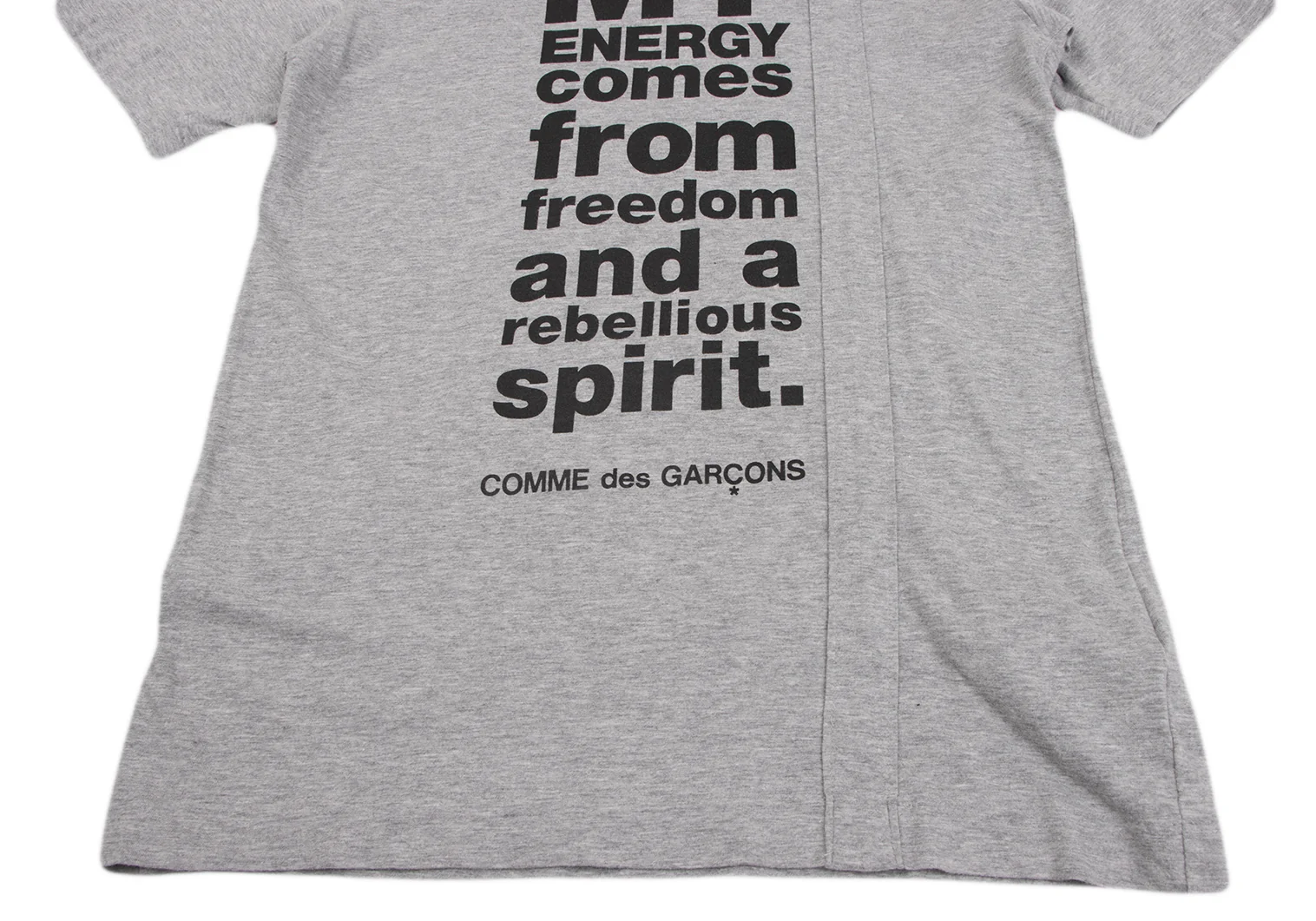 トップス 2010 Comme des garcons Message t-shirts COMME des GARCONS Message Printed T Shirt Grey S (K-135278)